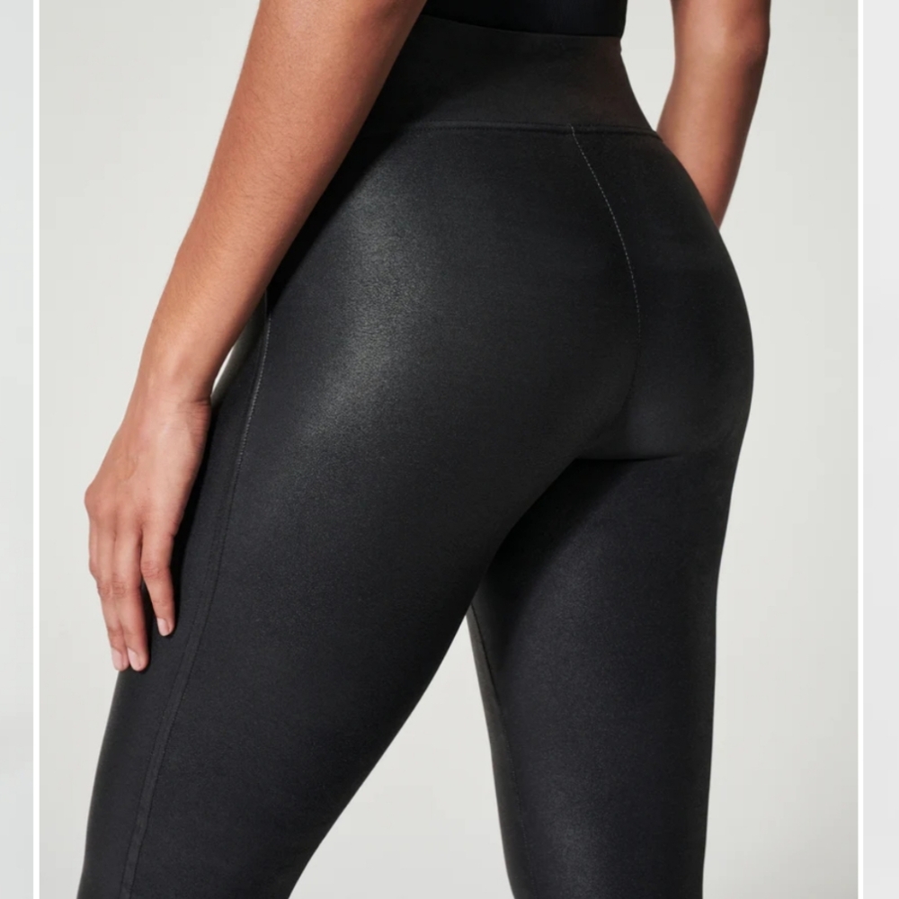 Spanx Spanxshape Faux Leather Leggings sz S Petite Inseam